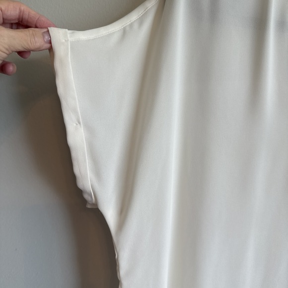 Maurices Womens Capped Sleeve Sheer White Blouse Feminine Danity Layers Coastal - Picture 3 of 13